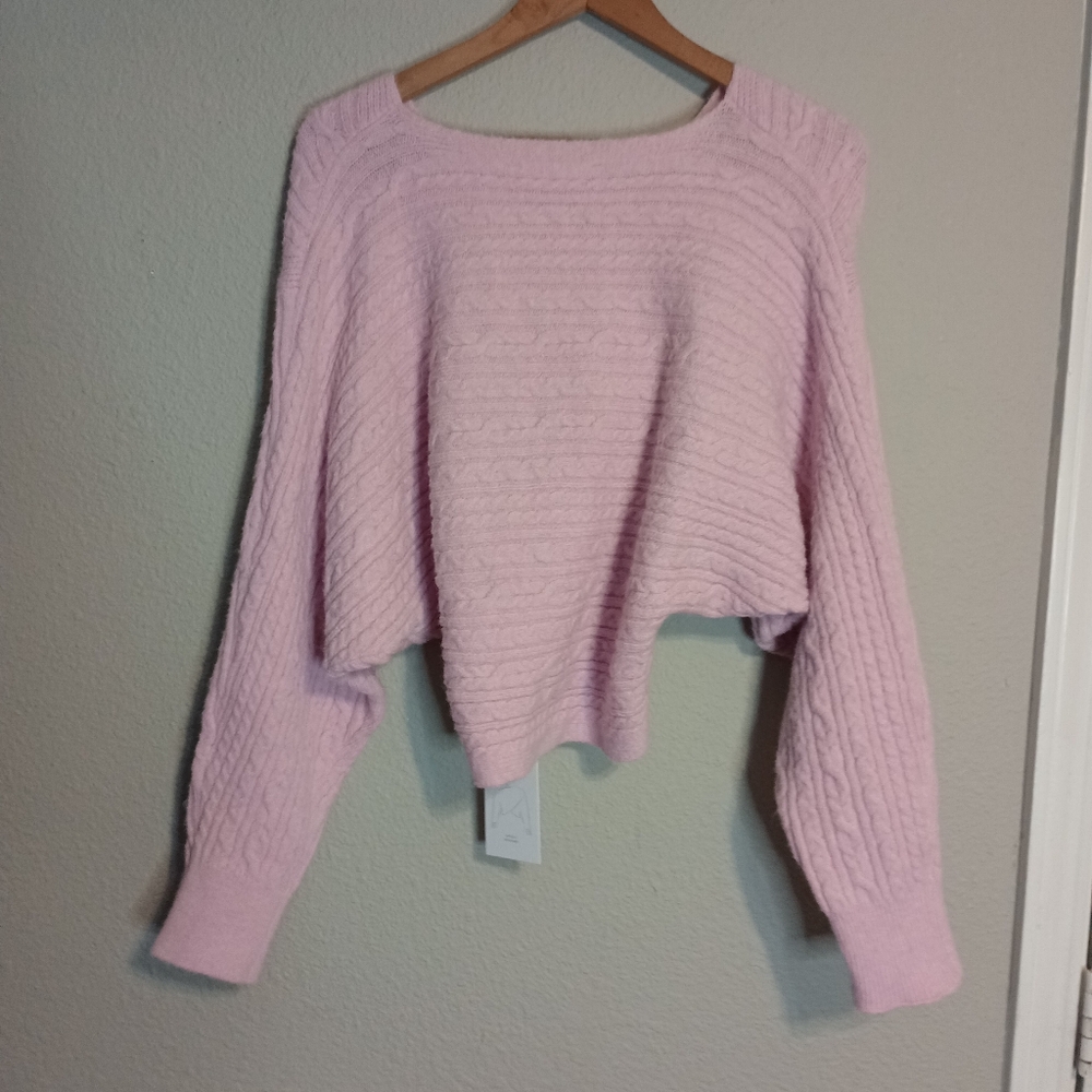 astr the label Mariana Crossover Sweater in Light Pink - Picture 3 of 10